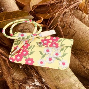 Flower Leather Data Cable with Matching bag